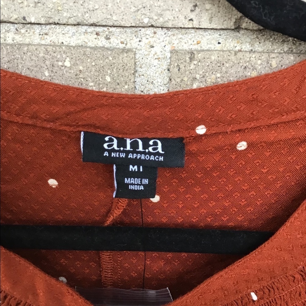 a.n.a Woman’s smocked Neck Long Sleeve Top - Picture 6 of 9